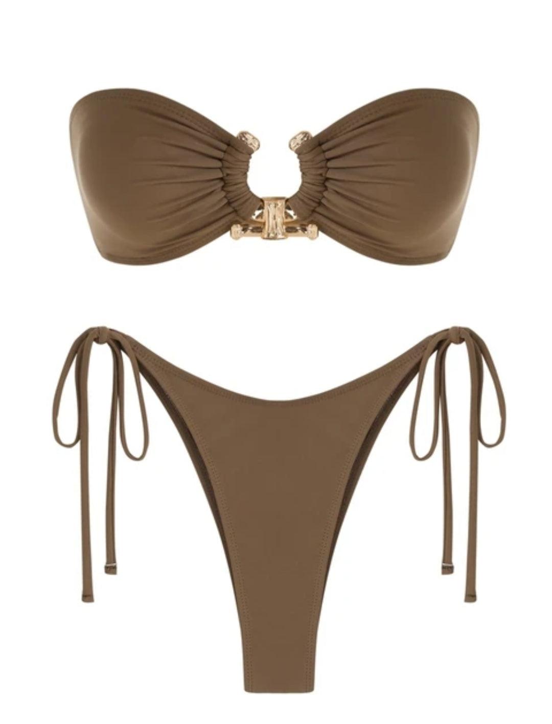 Burq | Stropdas Tip glanzend o Ring Metalen Bikini Set