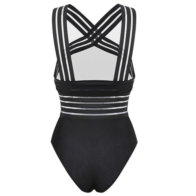 Burq | Taille Luipaardprint Stiksels Bikini Damesbadpak uit één stuk