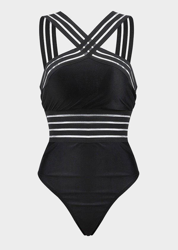 Burq | Taille Luipaardprint Stiksels Bikini Damesbadpak uit één stuk