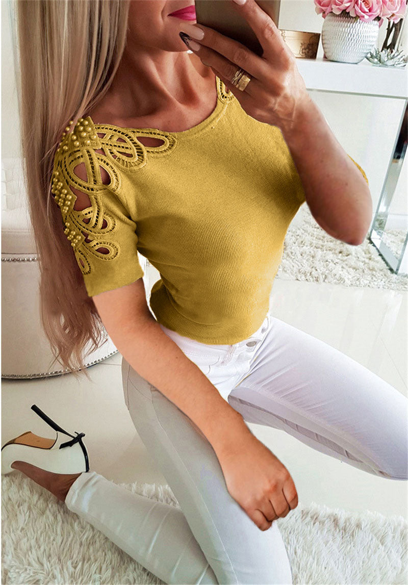 Burq | Trendy holle, slanke schouderkanten blouse