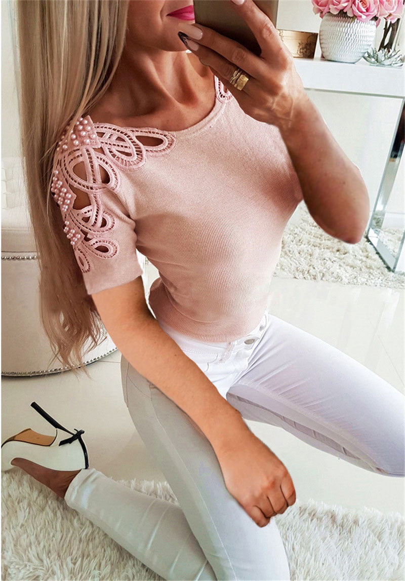 Burq | Trendy holle, slanke schouderkanten blouse