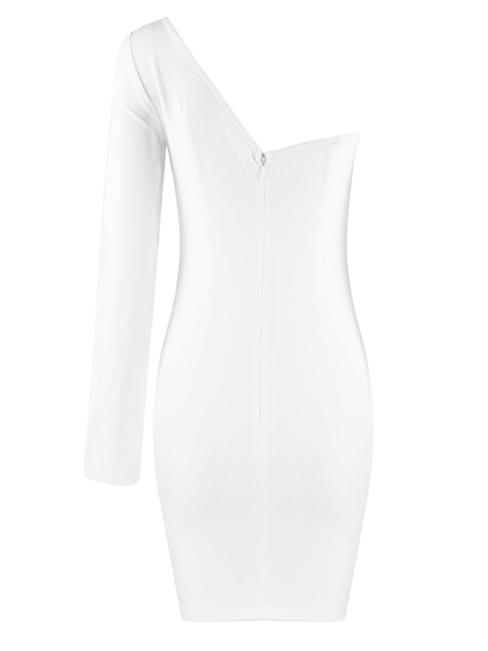 Burq | Trendy mini jurk met één schouder in wit