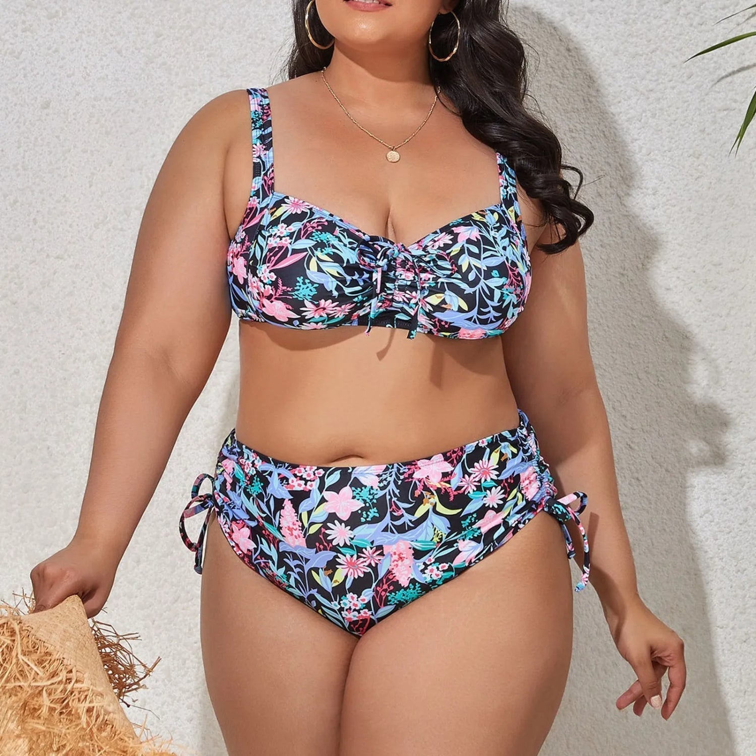 Burq | Tweedelige bikini met grafische bloemenprint in grote maten