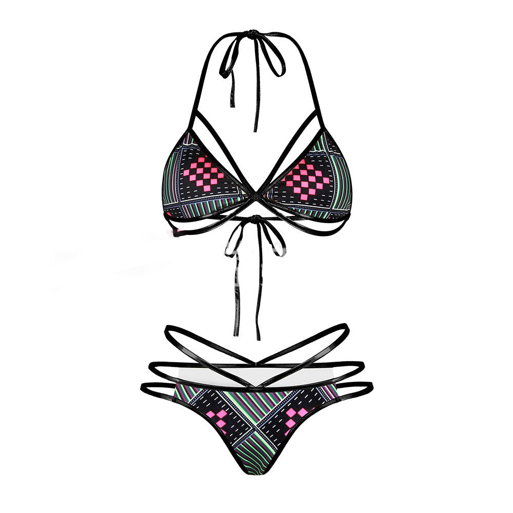 Burq | Tweedelige bikiniset met Afrikaanse print