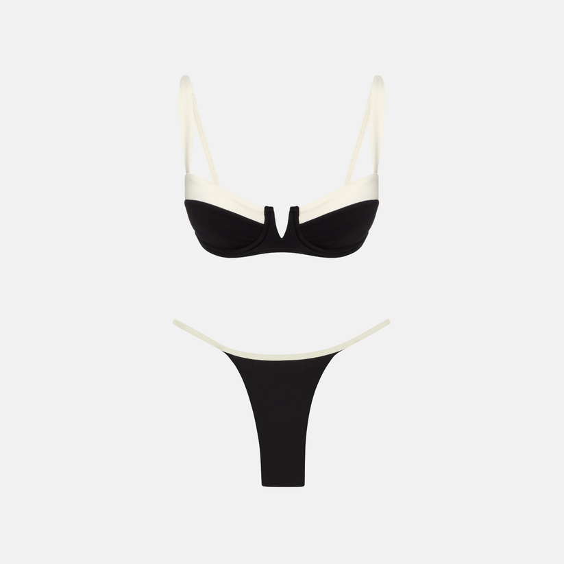 Burq | Vakantie Vrouwen Zwart + Wit Bikini Set