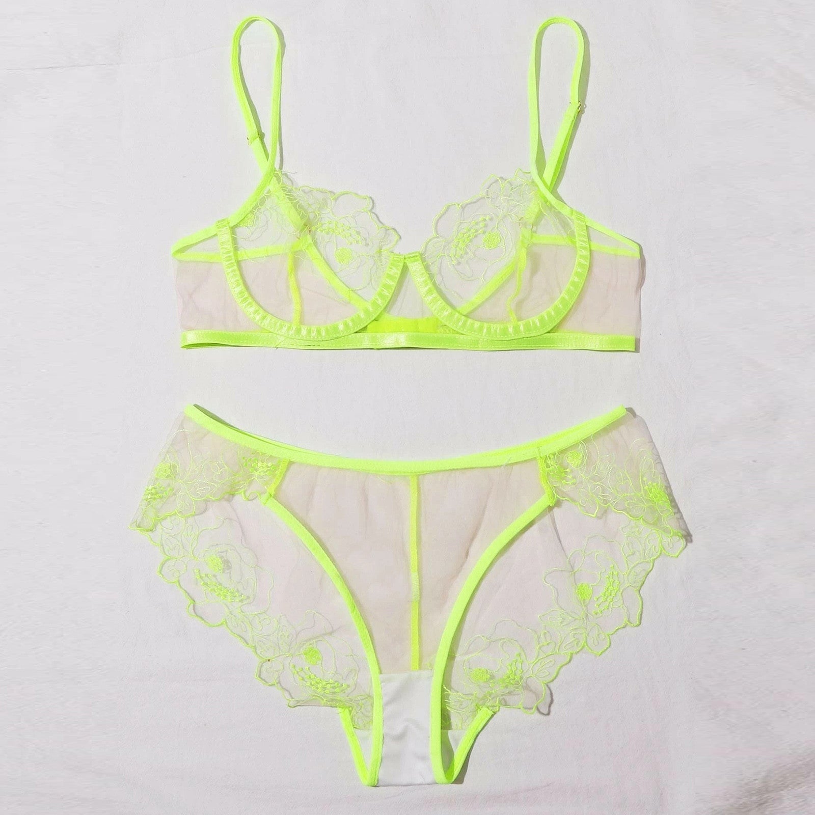 Burq Vrouwenborduursel Sheer Lingerie Set