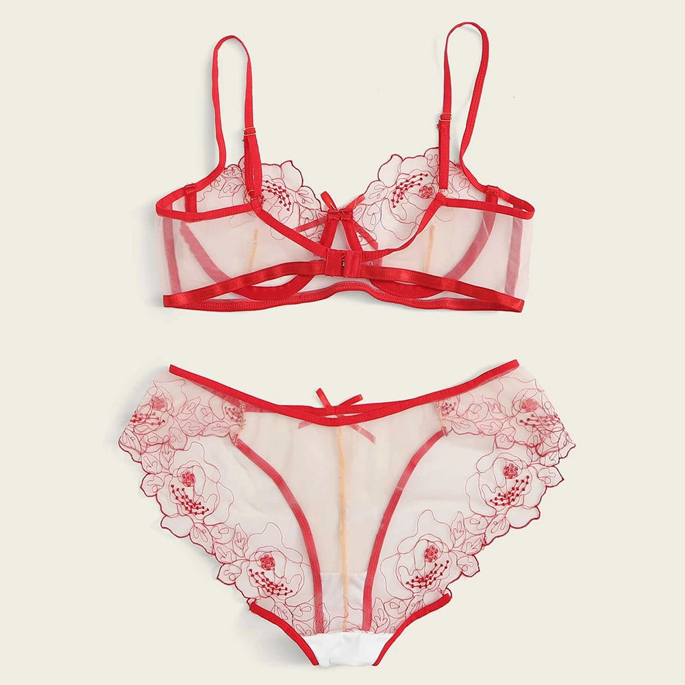 Burq Vrouwenborduursel Sheer Lingerie Set