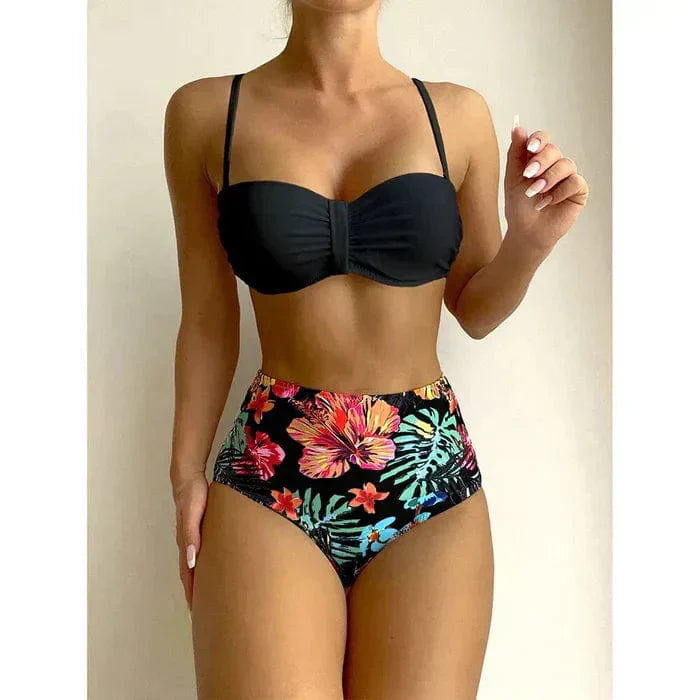 Burq | Zoë® bikini Chic met hoge taille en bloemenpatroon