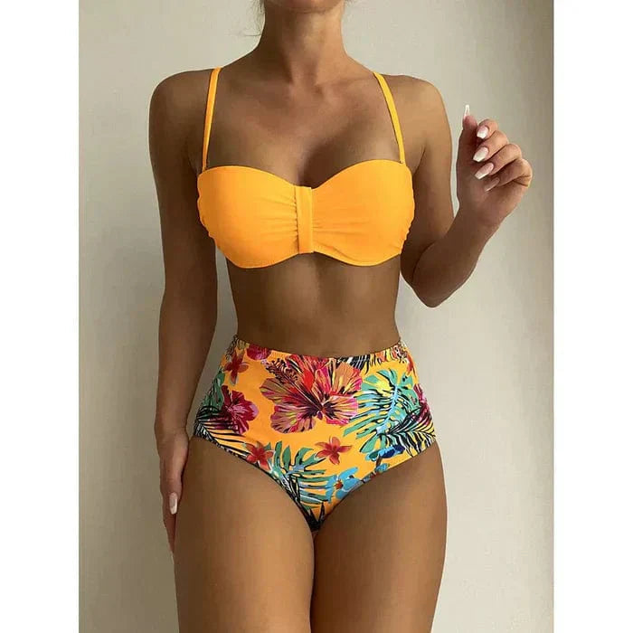 Burq | Zoë® bikini Chic met hoge taille en bloemenpatroon