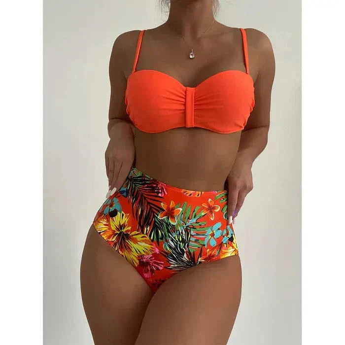 Burq | Zoë® bikini Chic met hoge taille en bloemenpatroon