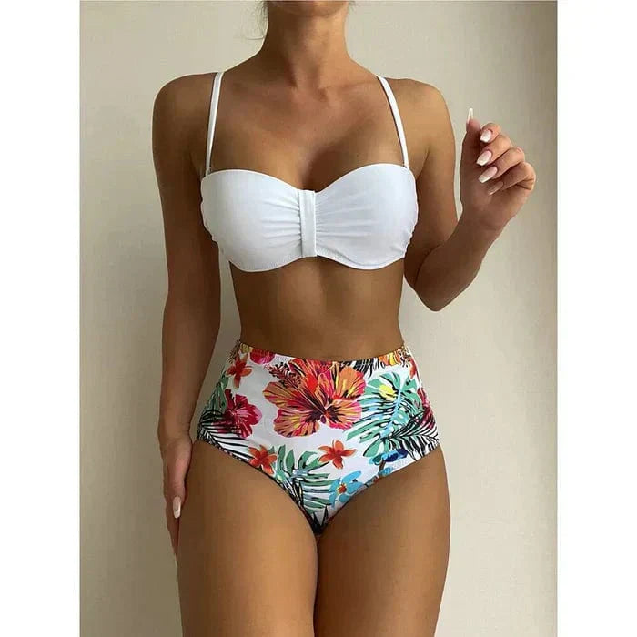 Burq | Zoë® bikini Chic met hoge taille en bloemenpatroon