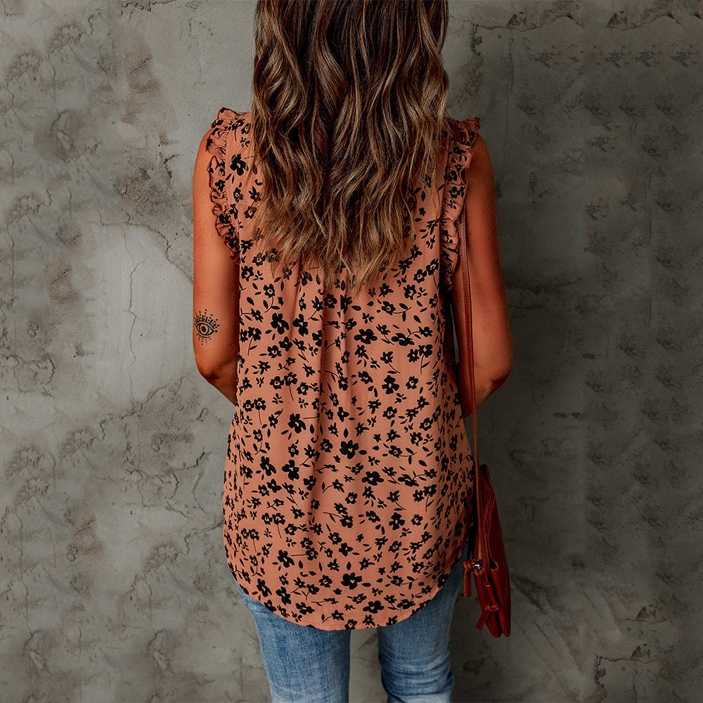 Burq | Zomer nieuwe blouse luipaardprint mouwloos