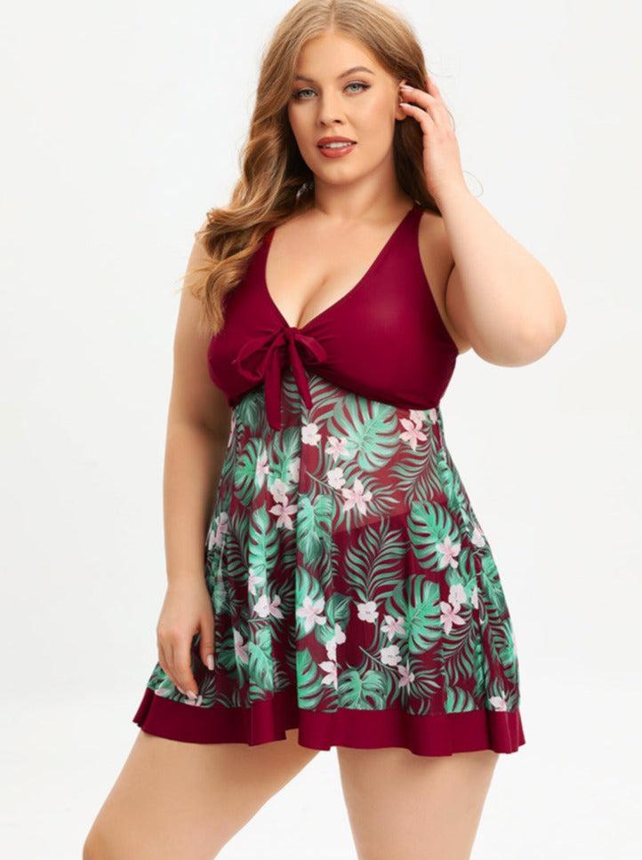 Burq | Zwemkleding met retroprint en hoge taille in plus size