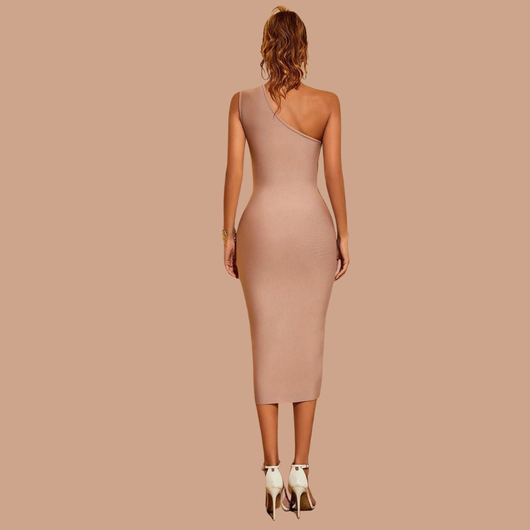 Burq schouder bandage midi jurk